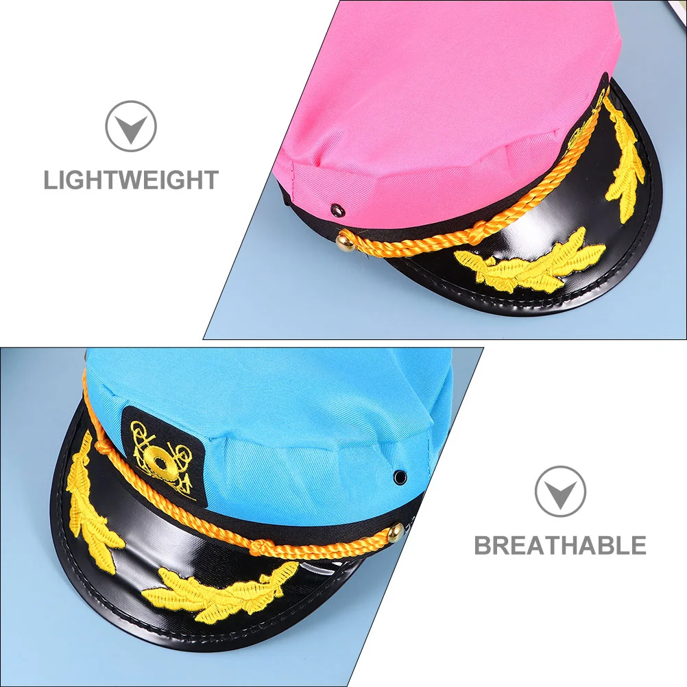 2 Pcs Halloween Hat Party Sailor Caps for Men Captain Decoration Prom Women's Hats