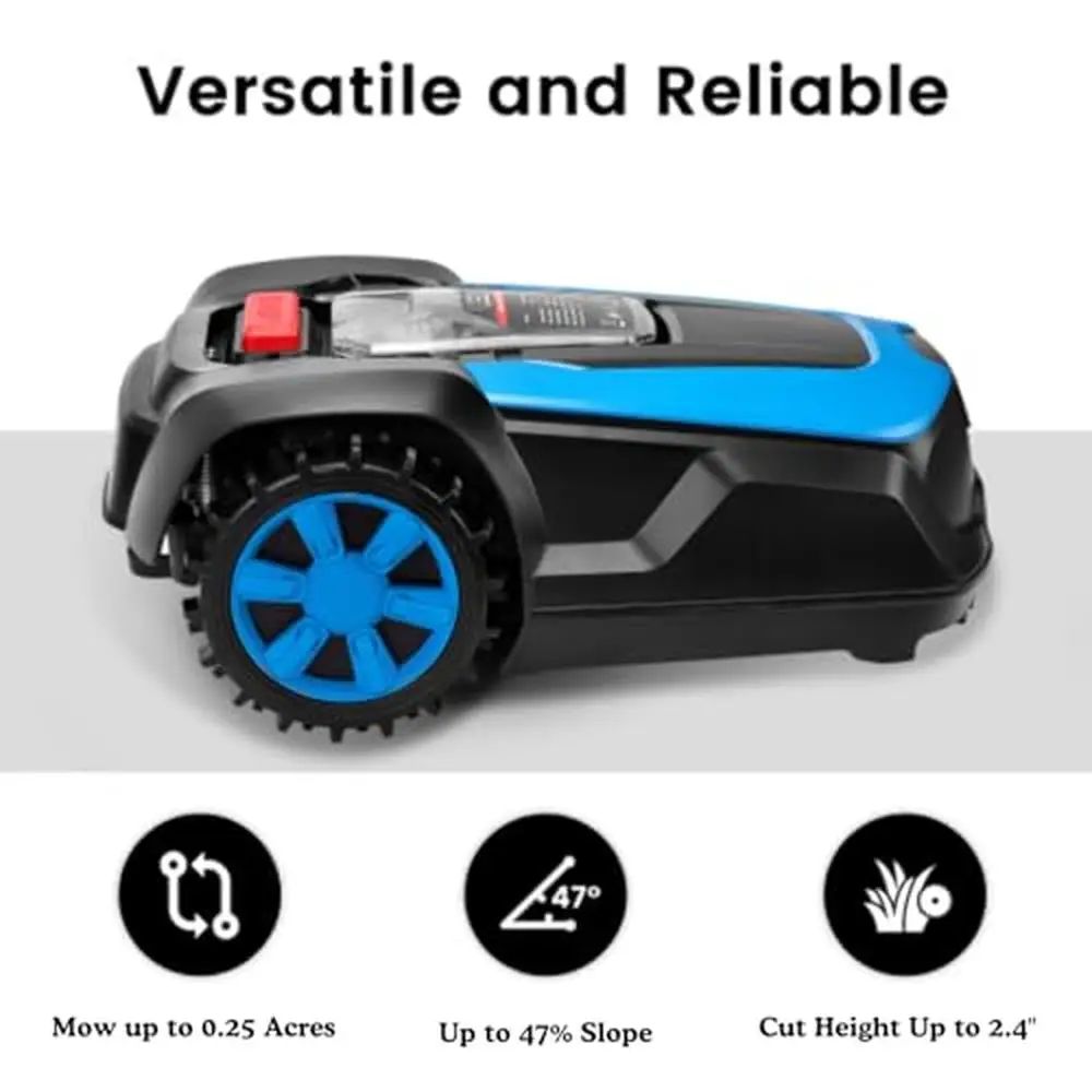 20V 4.0Ah Smart Robot Rasaerba Controllo APP Ricarica automatica Bluetooth/Wi-Fi Cavo di confine IPX5 Impermeabile Resistente agli agenti atmosferici 1/4