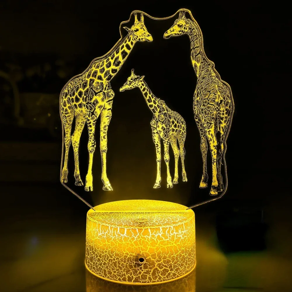 Nighdn Acrylic Giraffe Night Light 7 Colors Changing 3D Giraffe Lamp Room Decor Bedside Lamp for Bedroom Gifts for Boys Girls