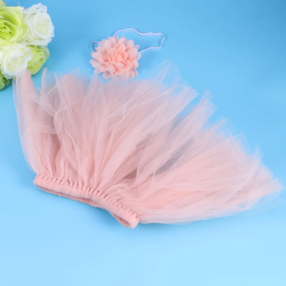 

Mini Tutu Lightweight Polyester Photography Dress Elastic Girls Tulle Skirt Waistb Layered Tulle Dress Skirt Baby Outfit