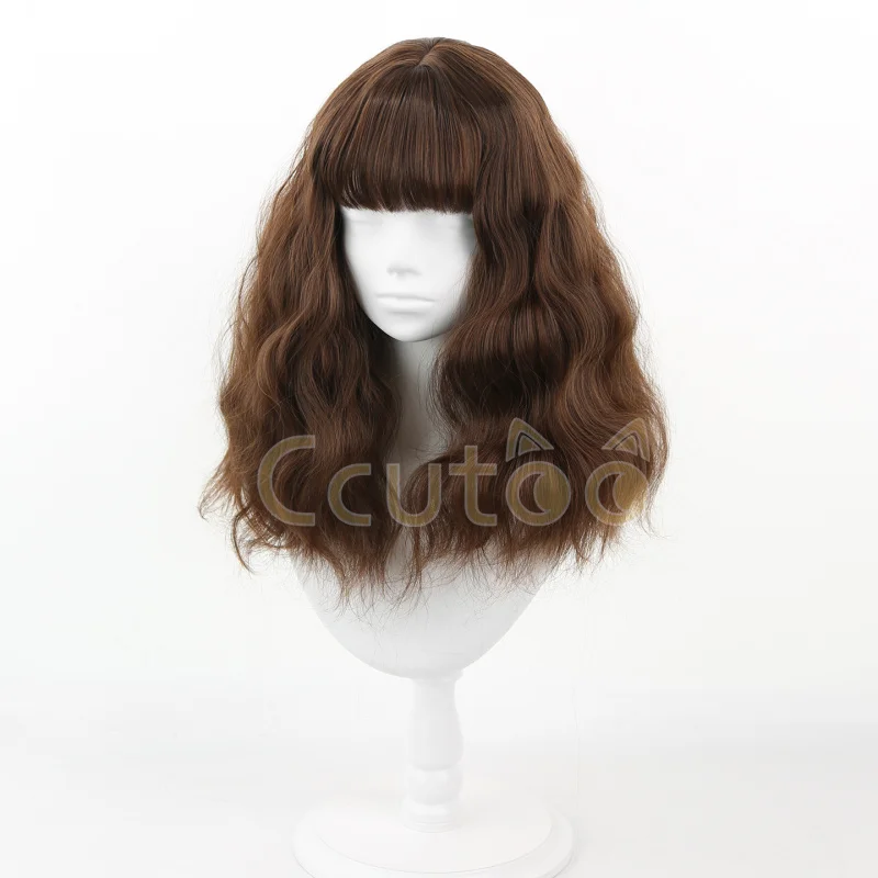 Hermione Jean Granger Cosplay Wig Brown Mixed Curly Heat Resistant Synthetic Hair Cosplay Costume Wigs view 3