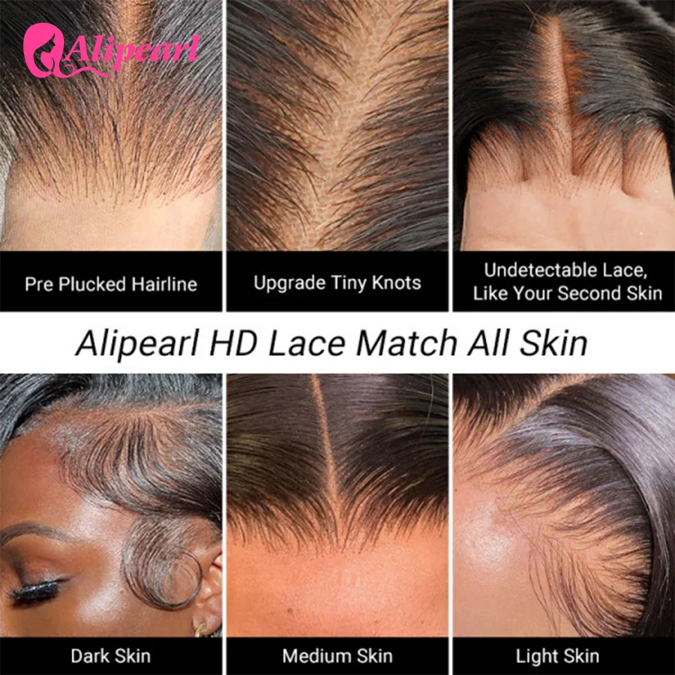 Alipearl Wig penata rambut sebelum kepang, gelombang air 13x4 renda depan simpul sebelum pemutih rambut bayi
