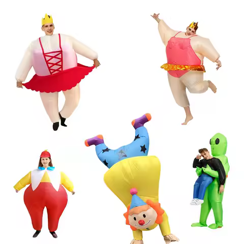 Halloween Cosplay Handstand Clown Inflatable Costume Funny Blow Up SharkOutfit Party Dress Clothes Christmas Funny Suits For Adu