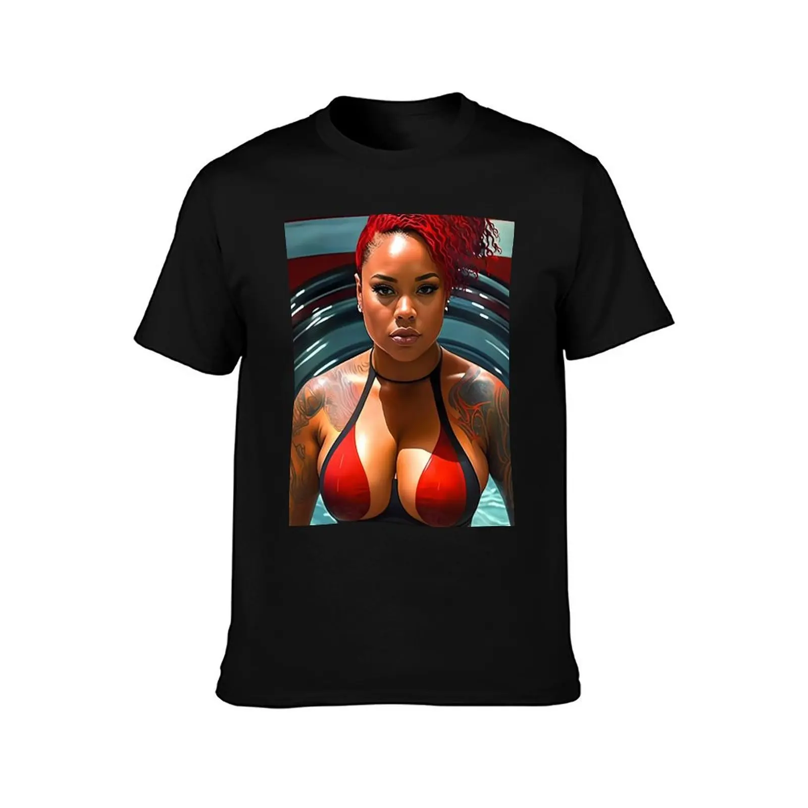 Summer Vibes, Curvy Summer, Curvy and Beautiful Superwoman lifter. Bodybuilder. Female are strong. Sticker T-Shirt