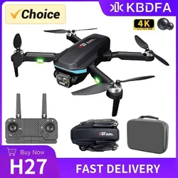 KBDFA H27 RC Drone Profesional Dual HD Camera Aerial Photography FPV Helicopters Obstacle Avoidance Foldable RC Quadcopter Toys