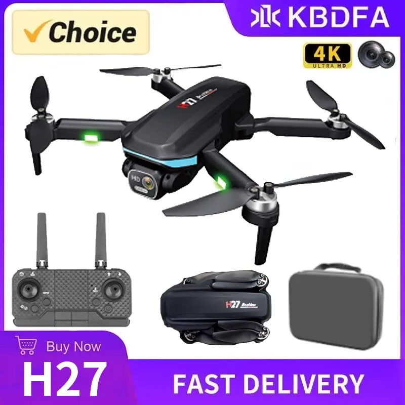 KBDFA H27 RC 드론, 전문 듀얼 HD 카메라, 항공 사진, FPV 헬리콥터, 장애물 회피, 접이식 RC 쿼드콥터 장난감 