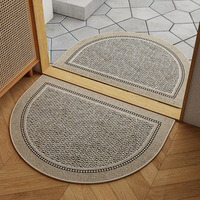 VIKAMA High-End Semi-Circular Velvet Floor Mat For Entrance, Door And Door, Waterproof Floor Mat For Home Decoration
