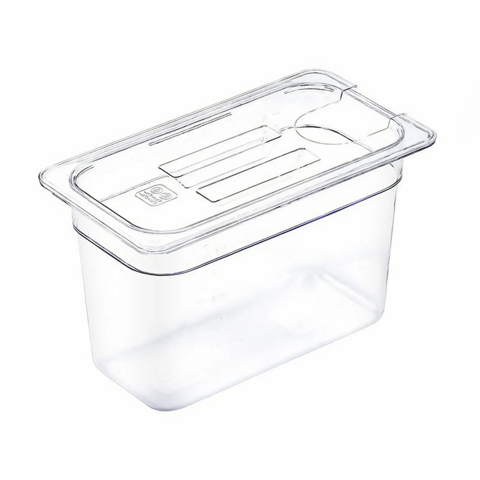 Clear Polycarbonate Sous Vide Container for Slow Cooking Thermal Bath with Lid for Kitchen Countertop Food Prep