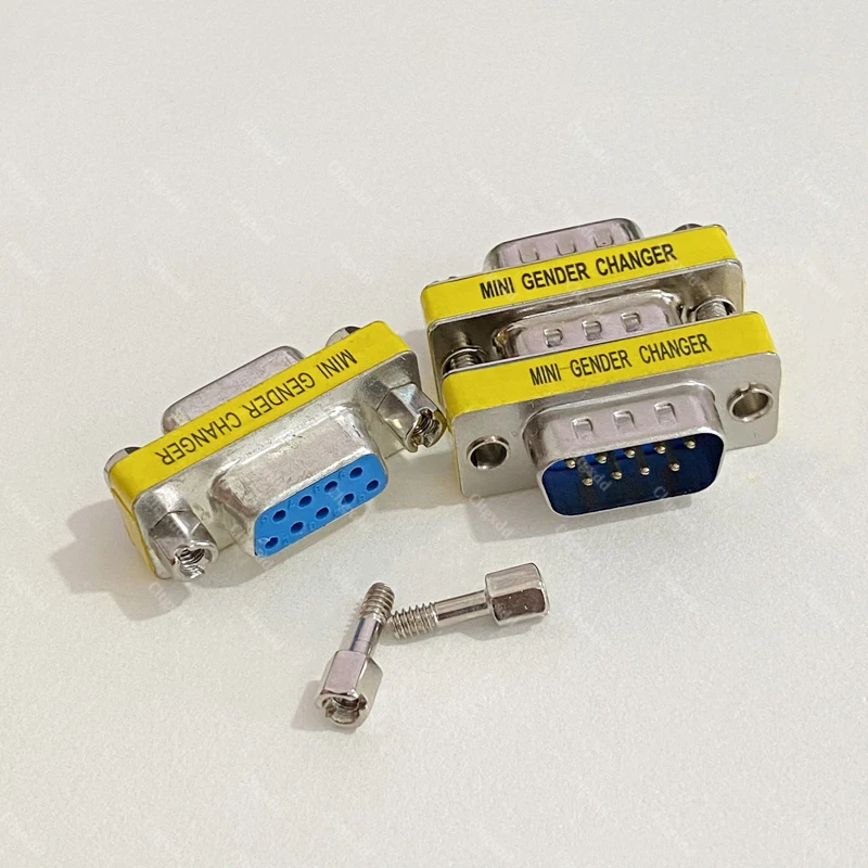 1 Stück DB9-Pin VGA Buchse-zu-Buchse/Stecker-zu-Stecker/Buchse RS232 Serieller Port COM-Stecker Mini-Gender-Changer-Adapter Nullmodem – Detail 6