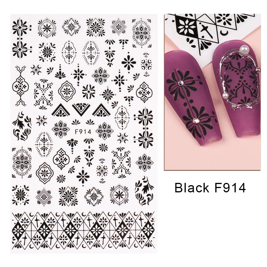 1 STKS 3D Student Geometrische Nagelstickers Draagbare Nail Art Accessorie Gemakkelijk te gebruiken Niche Design Meisjesstickers
