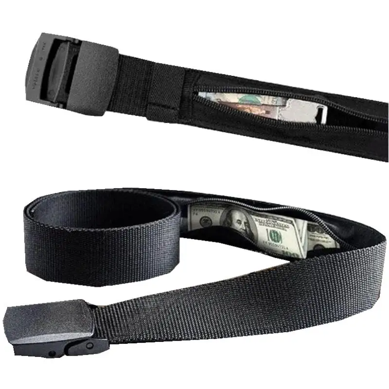 Travel Hidden Cash Anti Theft Waist Belt DIY Strap Belt Waist Packs Pouch Wallet Burglar Hiding Money Belt Bag Length 120cm