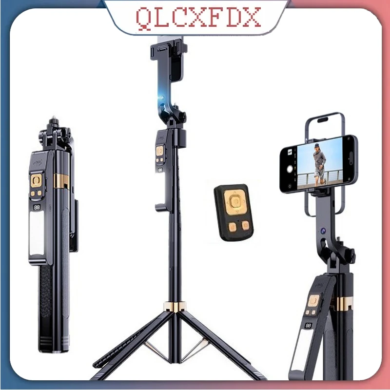 

360° Rotation Gimbal Tripod Stabilizer 180CM Selfie Stick Auto AI Face Tracking Quad Stand with LED Fill Light For Phone Camera