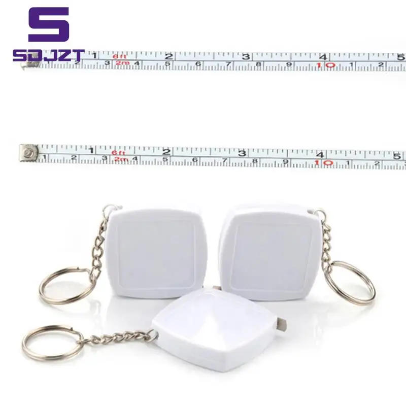 2M Ruler Metal Tape Measure Keychain Portable Pull Ruler Retractable Ruler