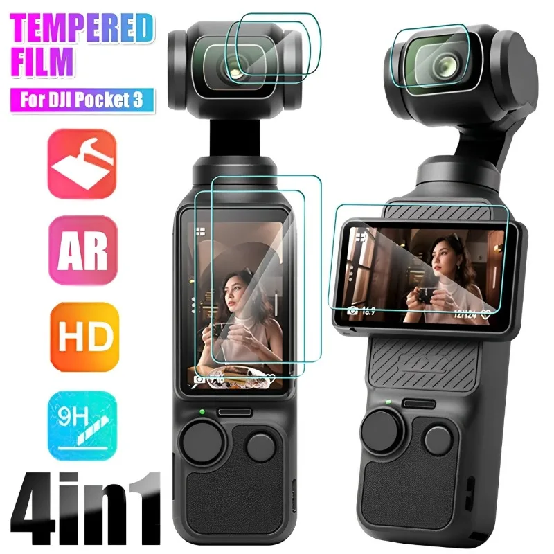�y�Z�[�����z4IN1 for DJI OSMO Pocket 3 Tempered Glass Film AR Anti-reflective Film Lens Screen Protective Films for DJI Pocket 3 Accessories