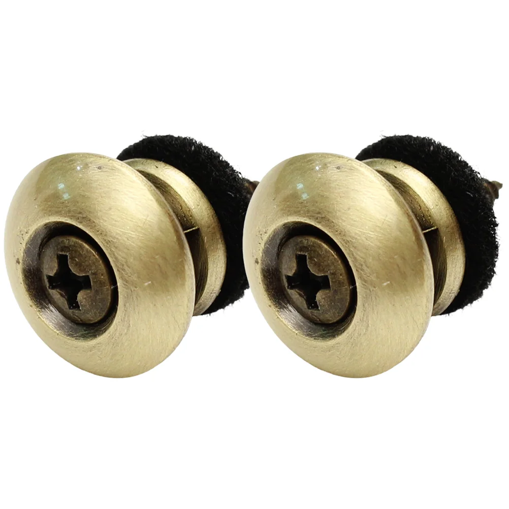

2 Pcs Bronze Guitar Strap Buckle Electric Bass Anti-Slip Ukulele Tail Pins Pack Lock Locks End Acoustic Buttons