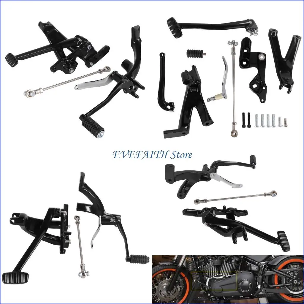 124B Black Motorcycle Forward Controls with Foot Peg Set for Selected 2018-Up Models