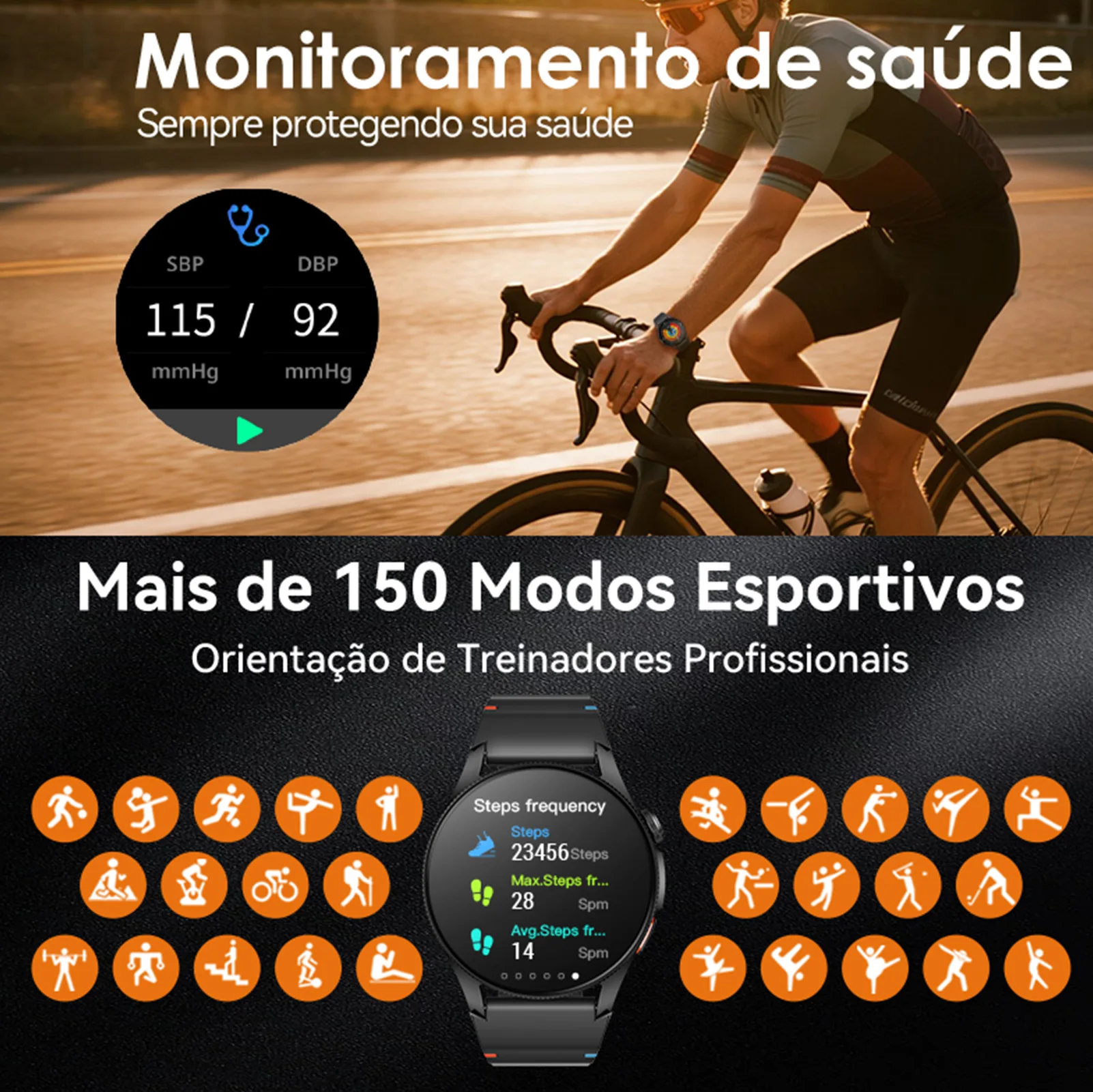 Relógio GPS AURAFIT، 1,43 Amoled، azabba d'água 3ATM، mais de 150 modos esportivos، monitoramento de health، Android e IOS
