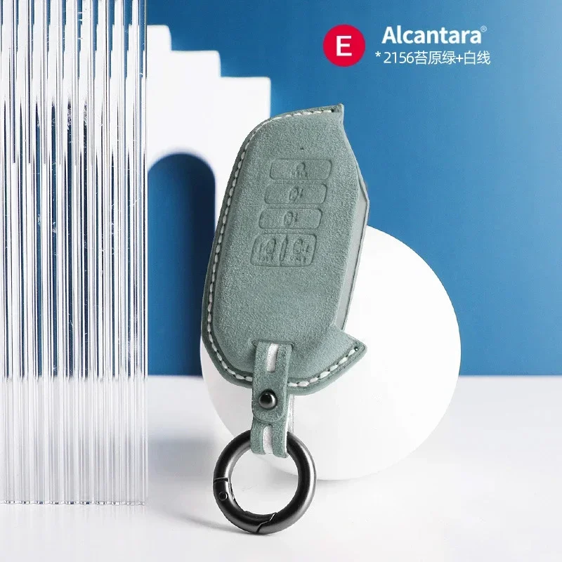 

Suede Car Key Case Cover Holder Key Shell Buckle for Kia K5, Sportage, K3 EV, Stonic