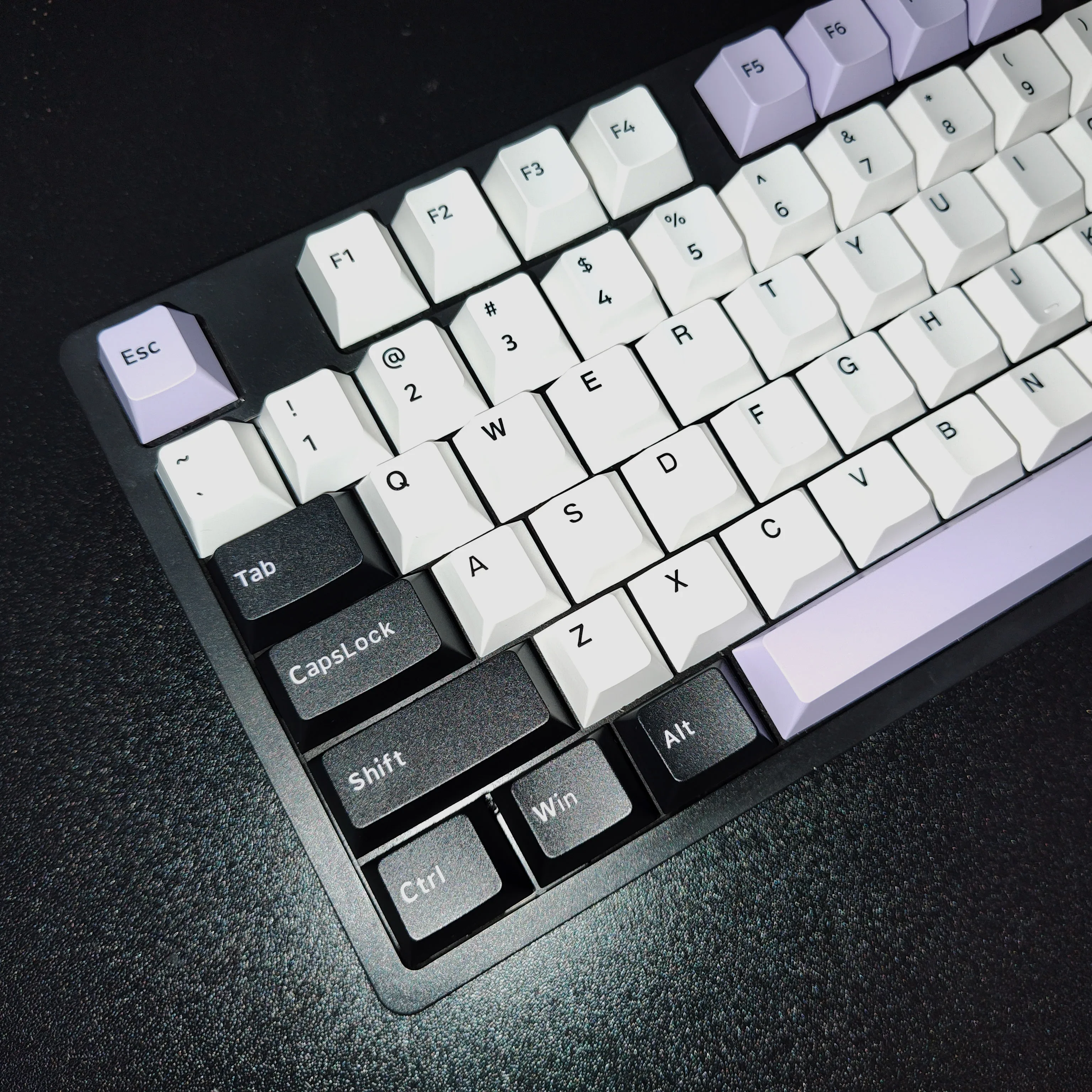 Dream key amethyst original height PBT two-color mechanical keyboard customized full set of keycaps