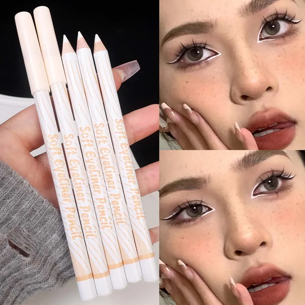 Waterproof White Eyeliner Pencil Quick-Drying Long Lasting No Blooming Matte Smooth Eye Liner Pencil Eyes Makeup Beauty Cosmetic