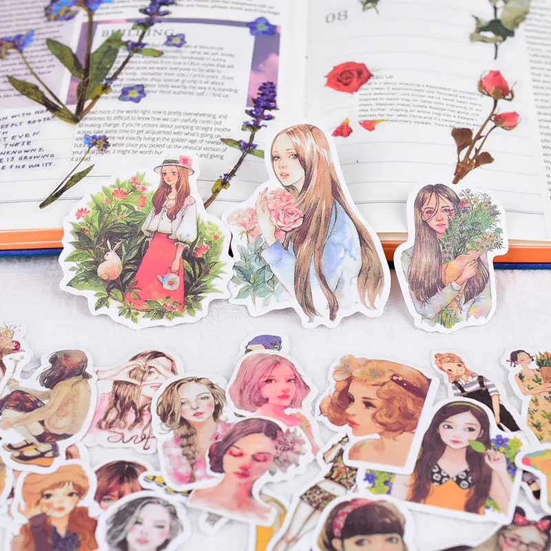 

33PCS Korea Ins Fresh Forest Girl Stickers DIY Scrapbooking Journal Mobile Diary Photo Album Happy Plan Gift Decoration