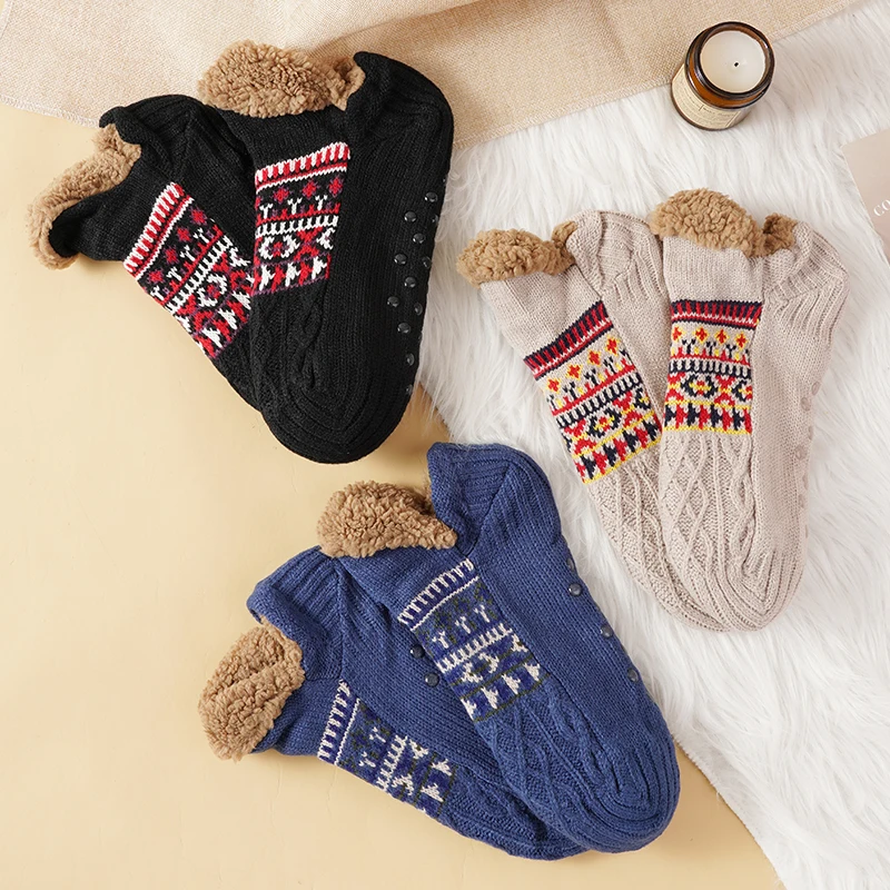 Women Men Fall and Winter Floor Socks Home Warm Socks Snow Socks Sleep Carpet Socks Slippers Socks Men Non-slip Yoga Socks 2024