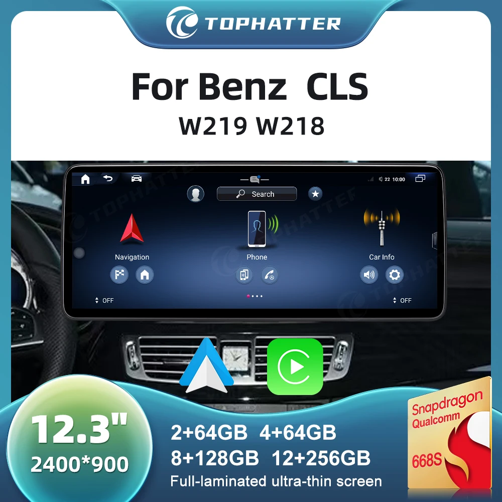 

12.3 Car Player For Benz SL/SLK/SLC R231/R172 CarPlay Head Unit Screen Radio Android Auto Multimedia 668S