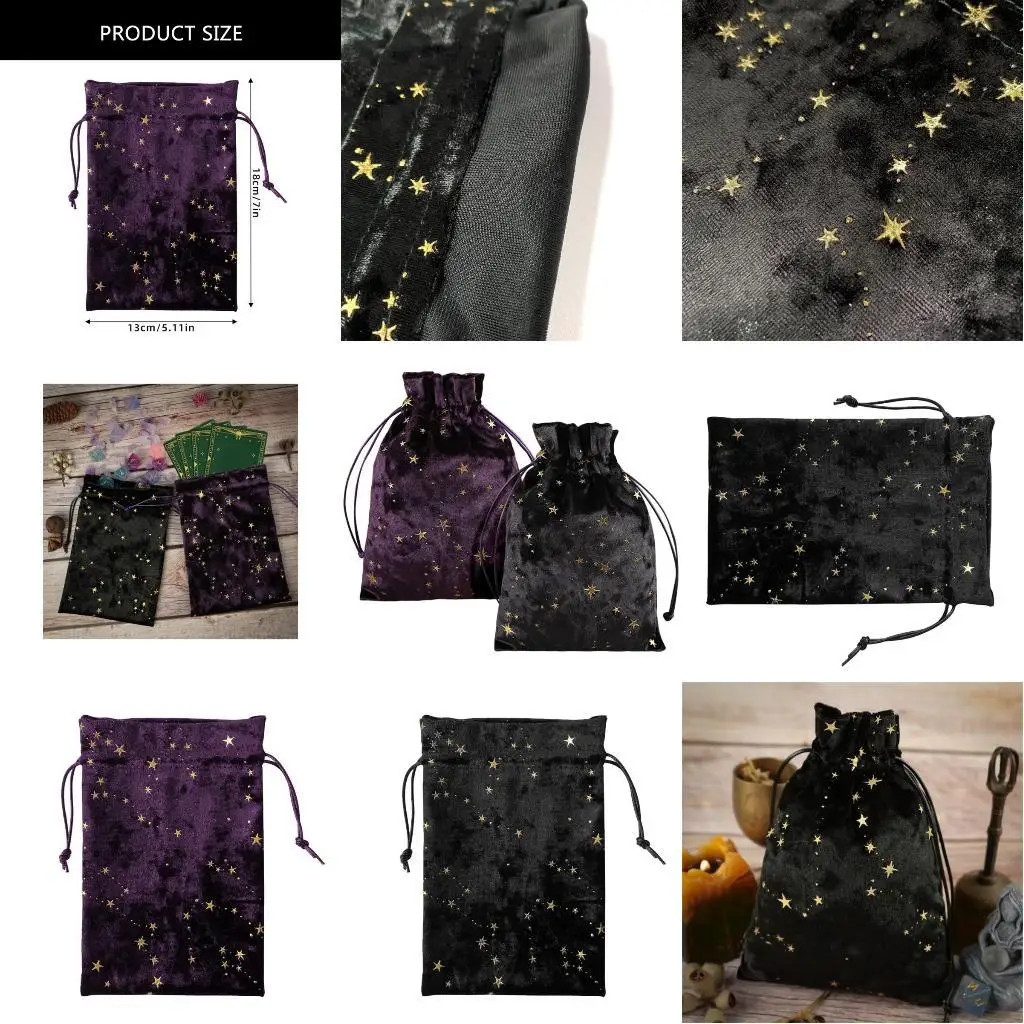 

31BE Drawstring Dices Carrying Astrolabes Divinations Tarot Card Bag Flannelette Bag