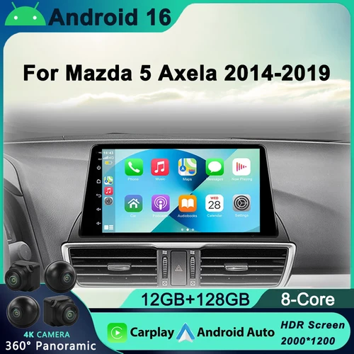 Imagen 1 del producto 12G 128G para Mazda 3 Axela Sedan BM BN 2013 - 2018 2019 Radio de coche Android 16 HU 8 núcleos estéreo DSP CarPlay NO radio 2din