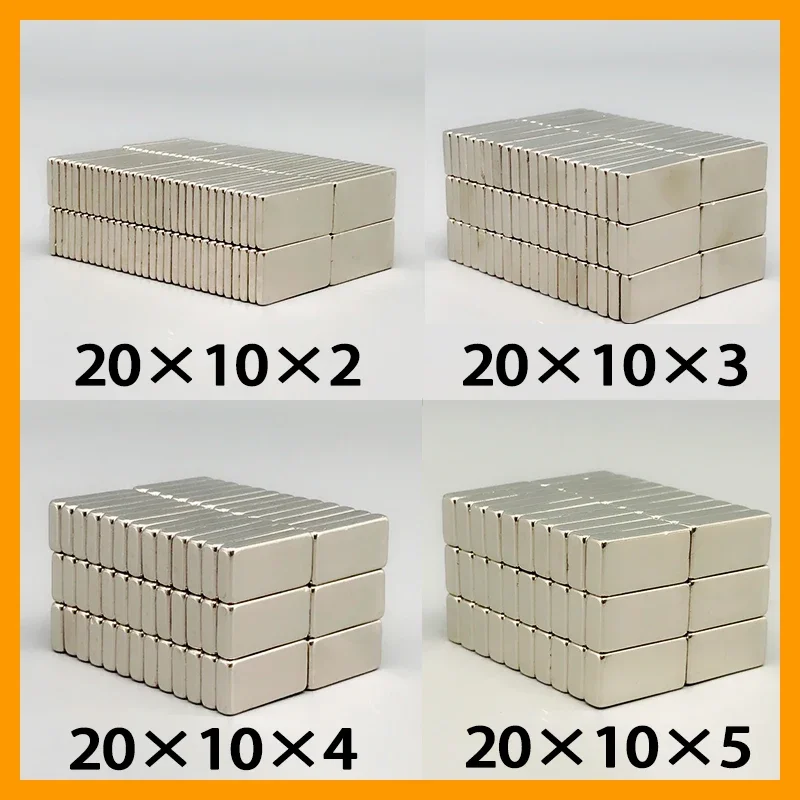 20x10x2 20x10x3 20x10x4 20x10x5mm 5/10//20/50/100pcs N35 Super Powerful Strong Block Square Neodymium Magnets 20*10*2 20*10*3