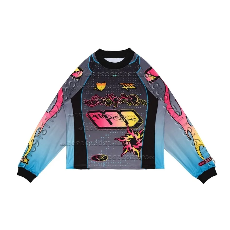 

New Autumn American 3D Printed Loose and Breathable Jersey, Quick Drying Mesh Long Sleeved T-shirt, Unisex Top, Trendy