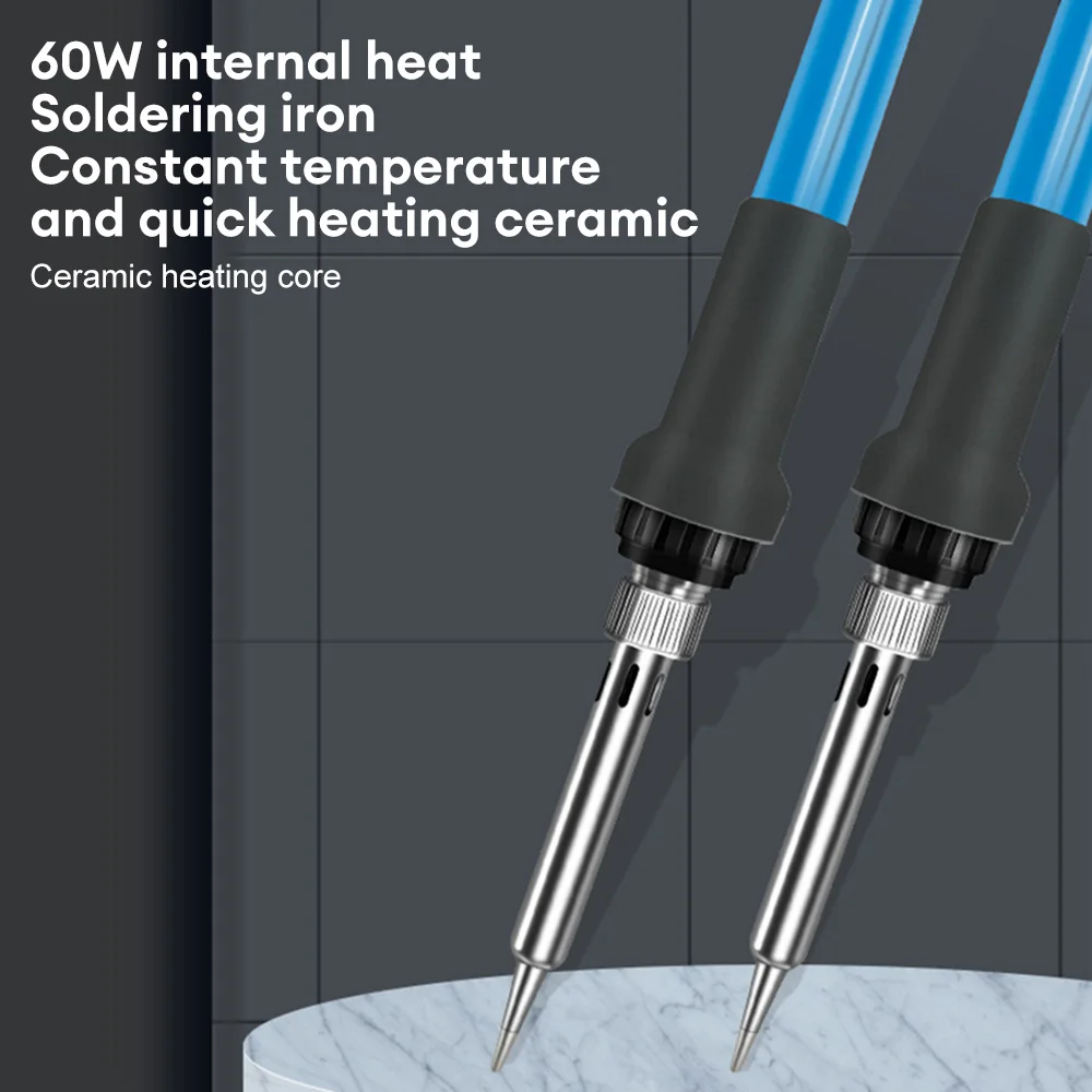 60W Elektryczny zestaw lutowniczy Regulowana temperatura Elektronika spawalnicza Narzędzia lutownicze Ceramiczny podgrzewacz z 5-głowicą spawalniczą