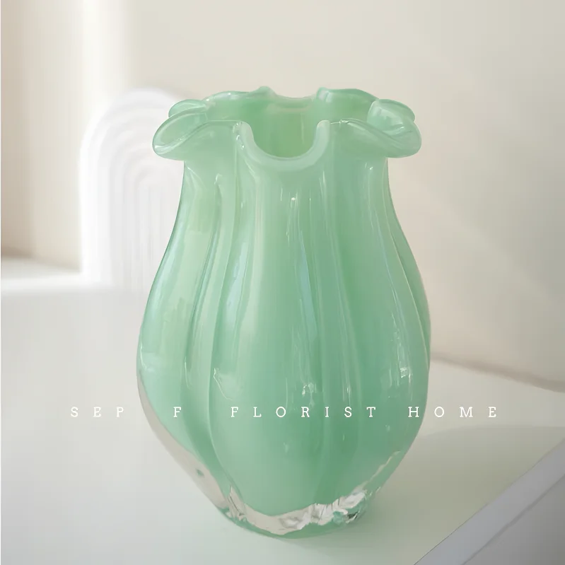 Vase Exquisite Creative Simple Senior Household Ordinary Glass Large Desktop Vase Decoration High Appearance Level