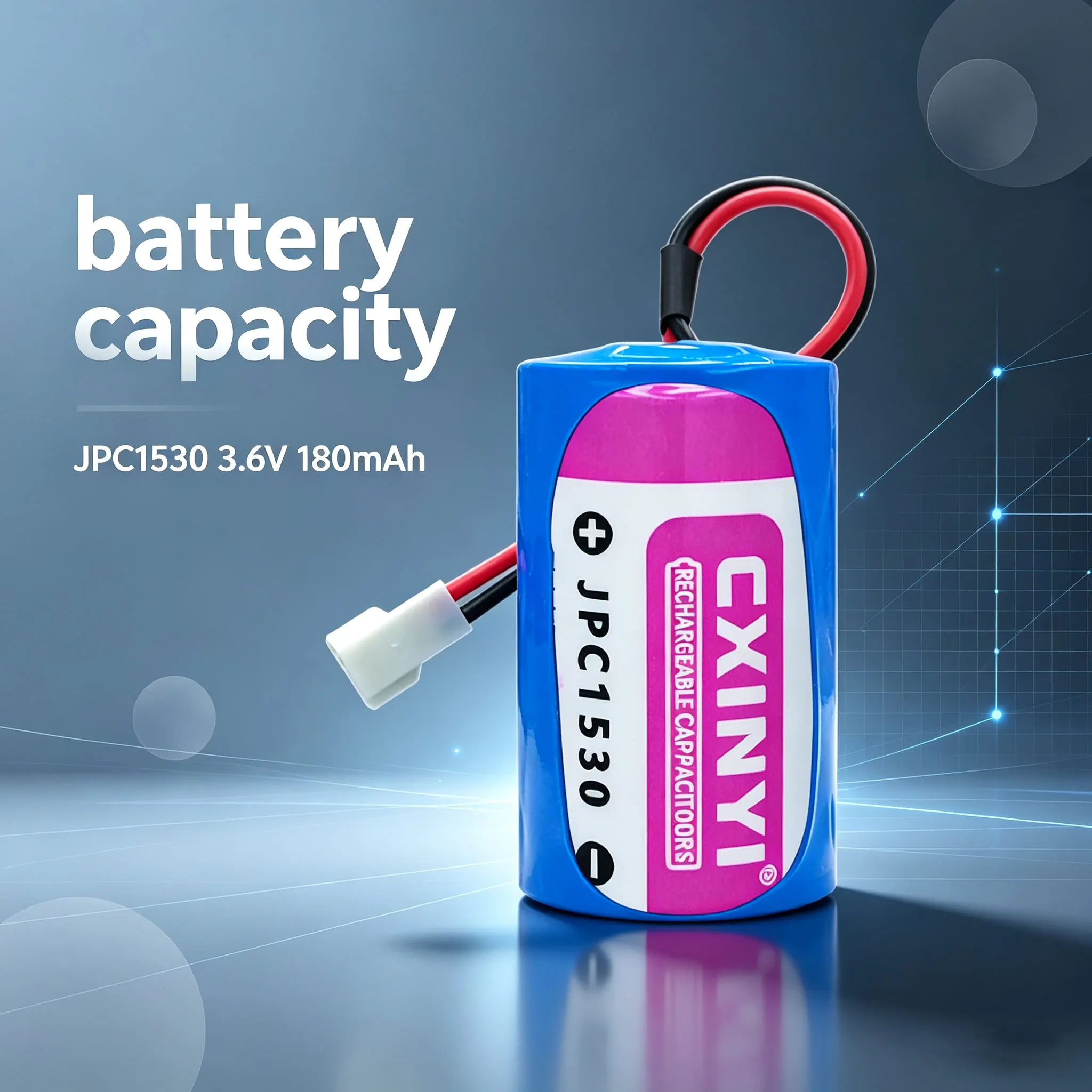 JPC1530 3.6V rechargeable lithium battery capacitor, ETC solar energy, flow meter, GPS locator, water meter