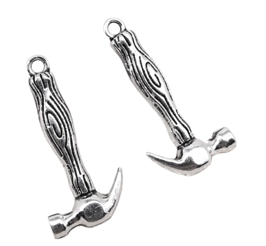 

10pcs 31*15mm Zinc Alloy pendants hammer design charms for handamde accessories HW3687