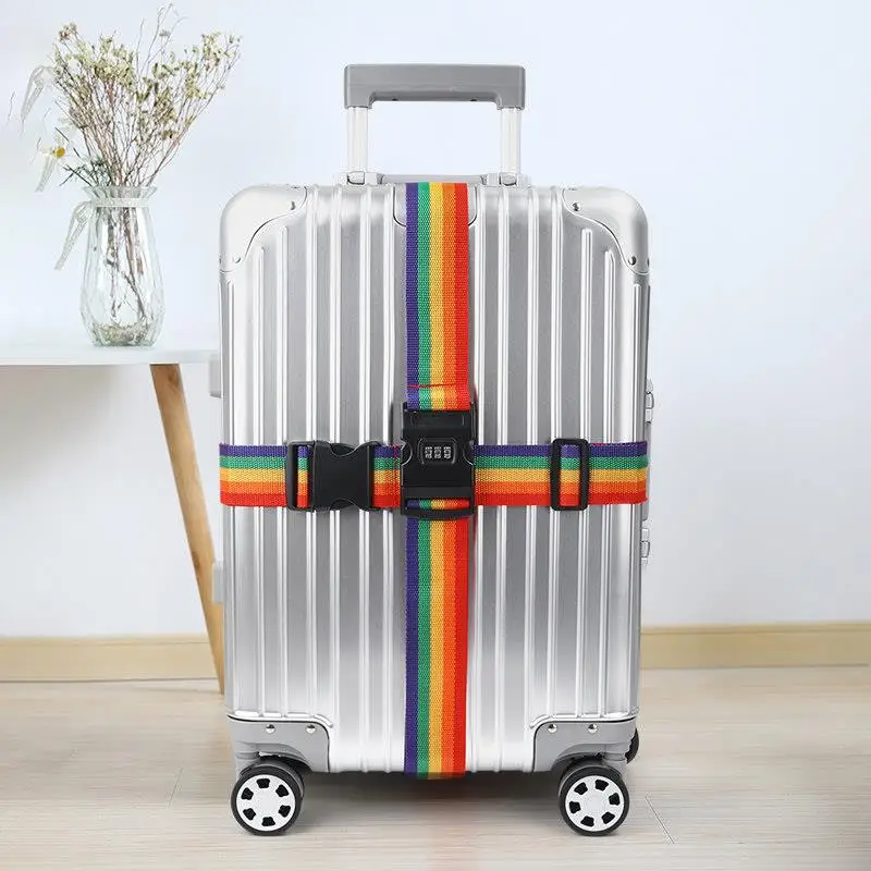 

Cross Reinforced Strap Baggage Securi Tie down Lage Handle Bag Paing Strap for Travel Che-In Suitcase Protection
