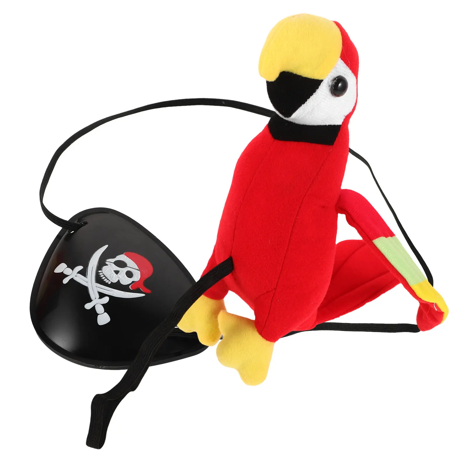

1Set Halloween Pirate Cosplay Props Set with Parrot on Shoulder Eye Patch for Costume Party Dress Up Role Play Stage Performance