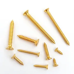 Brass Countersunk Head Tapping Screw M2 M2.5 M3 M3.5 M4 M5 Copper Cross Recessed Phillips Flat Self-tapping Wood Furniture Screw