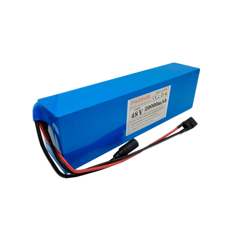 True capacity T-plug 48V 13S2P 20Ah lithium-ion battery pack with built-in BMS, suitable for electric bicycle 54.6V 2A charger