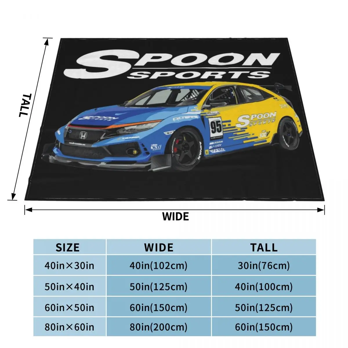 JDM Spoon CTR Race Car Hatch Throw Blanket Camping Thin Blanket Blanket For Decorative Sofa