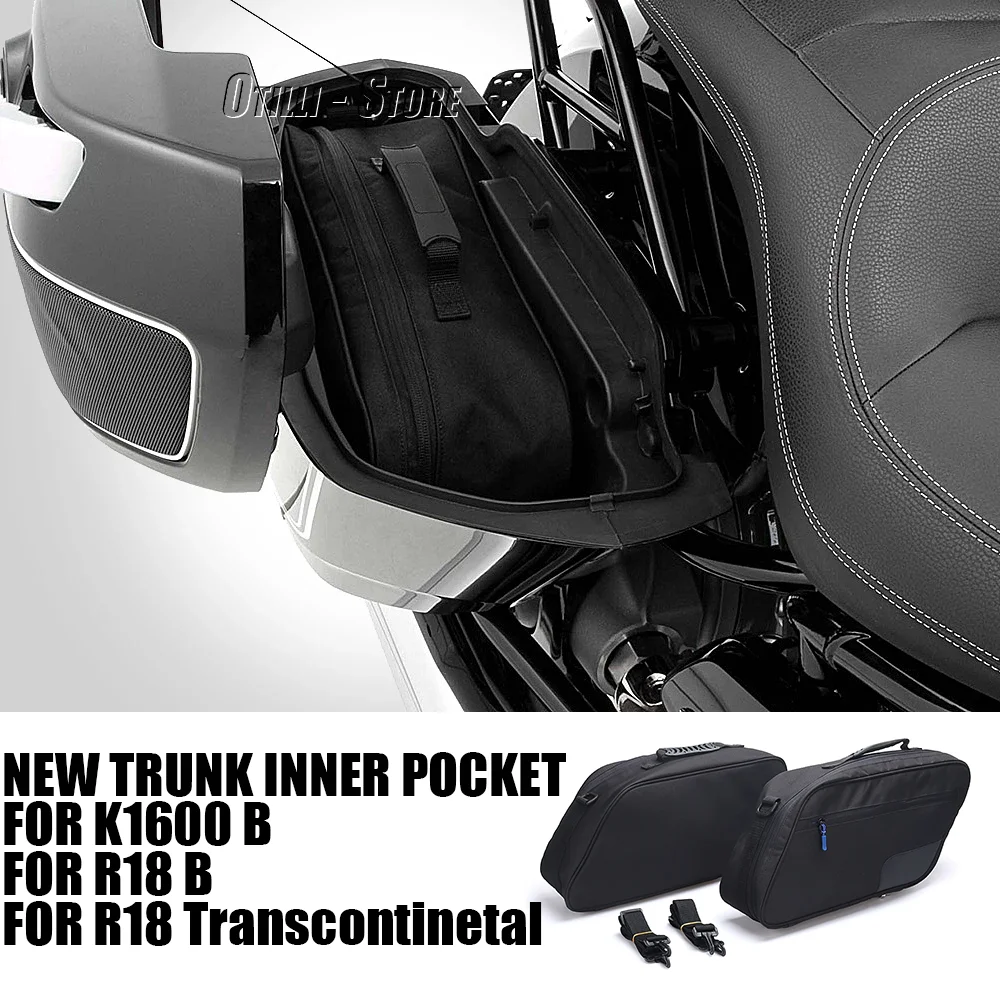 

Motorcycle Saddlebag Luggage Liner Tour Pack Soft Tool Saddle Bags Black For BMW R 18 B R18 K 1600 B K1600B Transcontinental