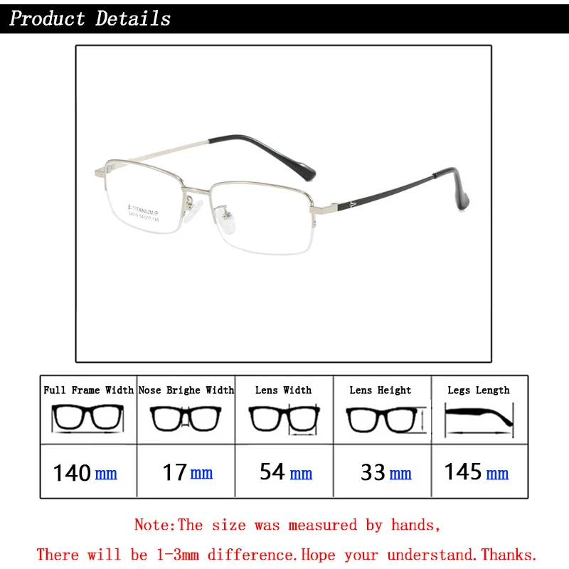 Nowe Ultralekkie Okulary do Czytania z Tytanu dla Mężczyzn, Półramkowe, Biznesowe, z Ochroną Przed Niebieskim Światłem, Bifokalne, do Widzenia Bliska i Daleka, Okulary na Dalekowzroczność