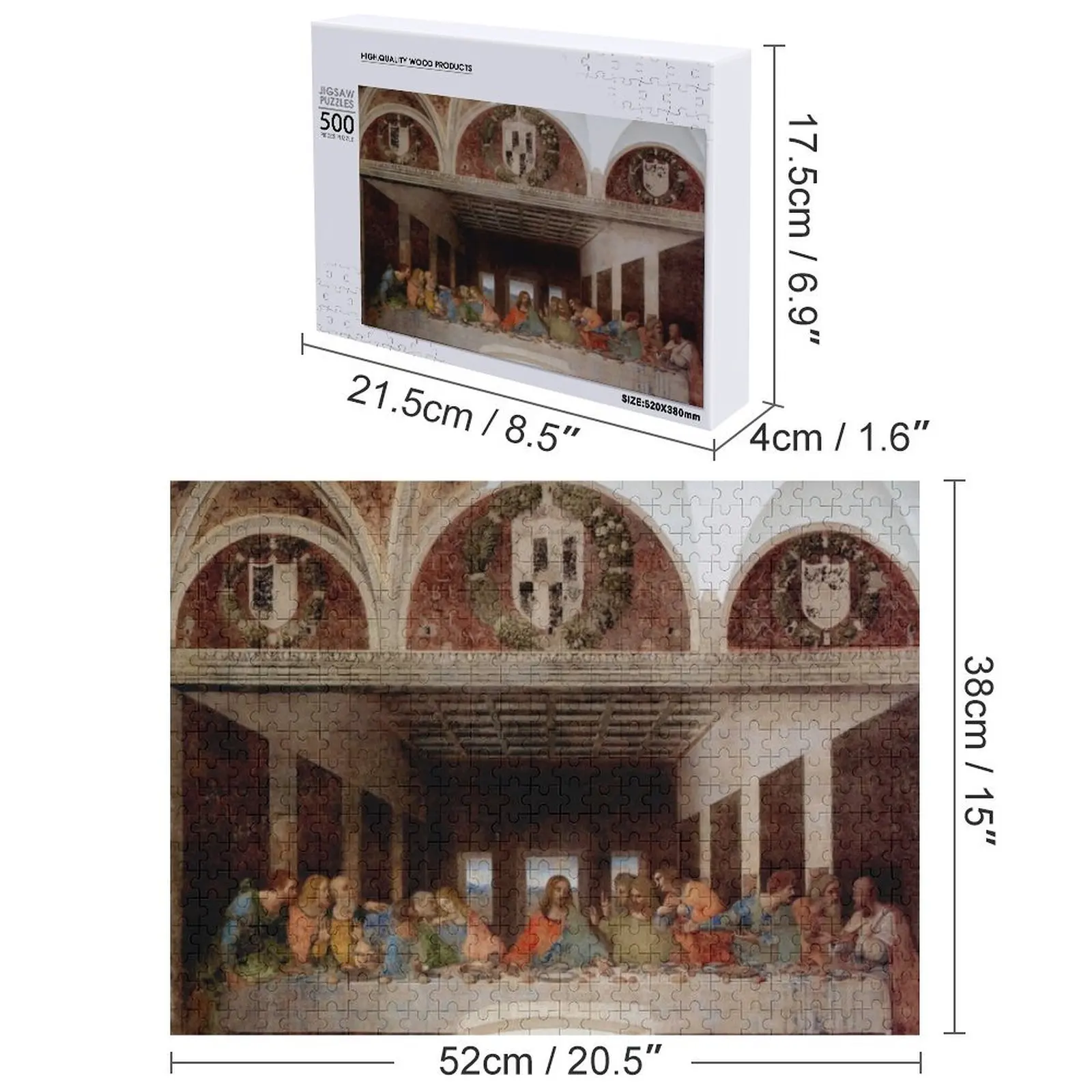 Perjamuan Terakhir Oleh Leonardo Da Vinci Jigsaw Puzzle Mainan Balita Kustom Dengan Foto Puzzle Nama Kayu yang Dipersonalisasi untuk Anak-anak