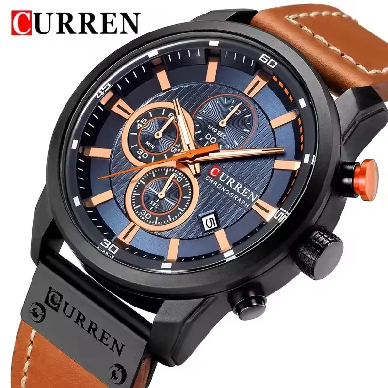 

Curren 8291 Fashion Men Watches Top Brand Luxury Brow Leather Chronograph Date Waterproof Clock Sport Watch For Men Reloj Hombre