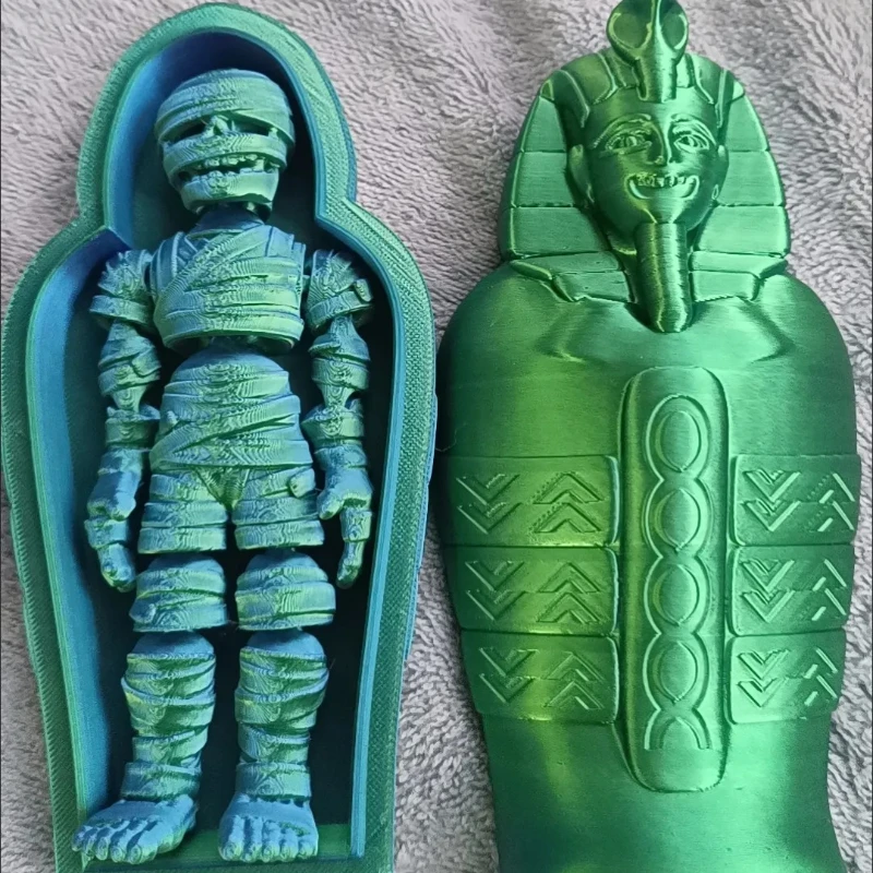 Conjunto de momia + esfinge, modelo de juguete impreso en 3D, regalo decorativo de momia, adorno decorativo de faraón egipcio, movible realista