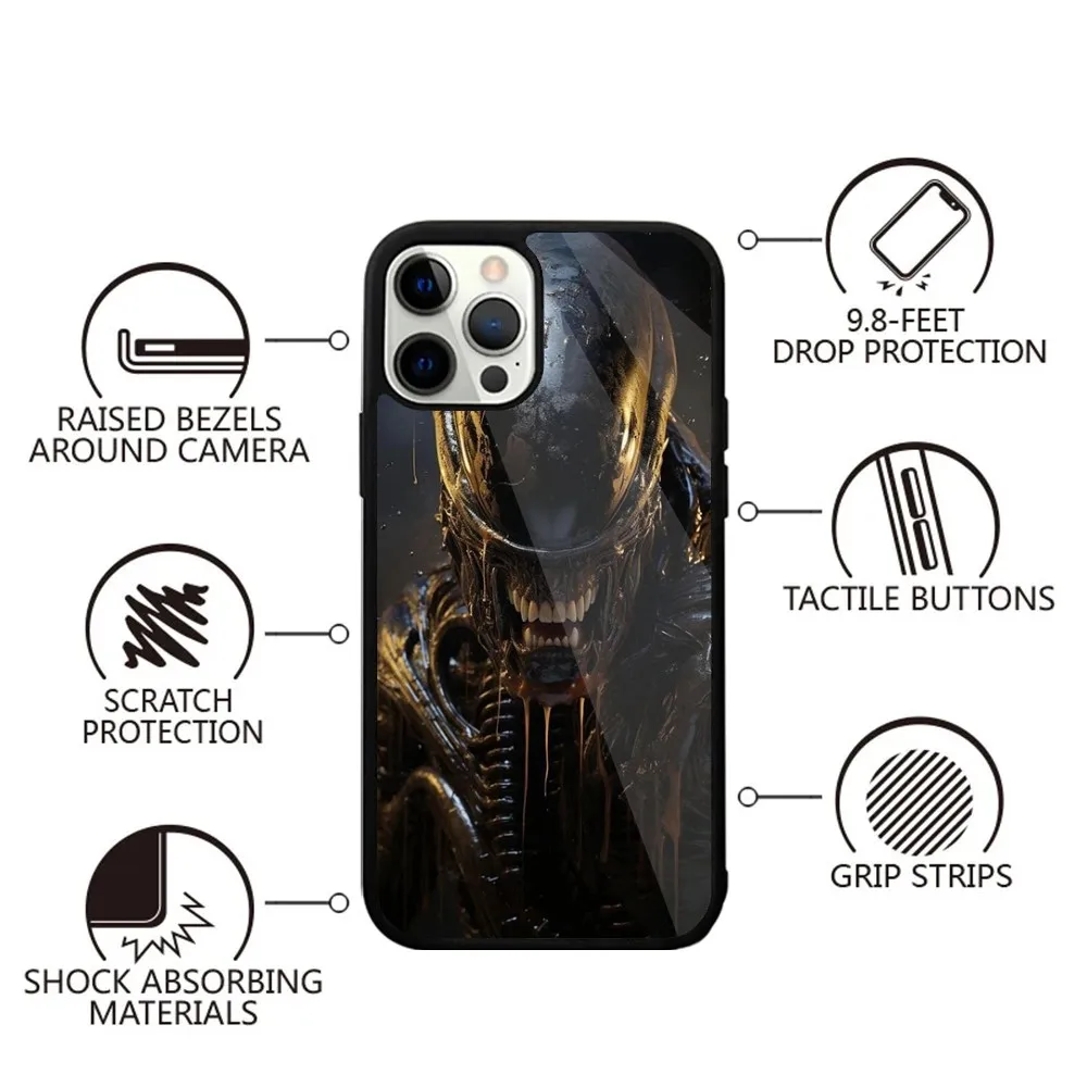 A-Alien X-Xenomorph   Phone Case Strong Magnetic For IPhone 15,14,13,Pro,Max,Plus,11,12,Mini For Magsafe Wireless Charging