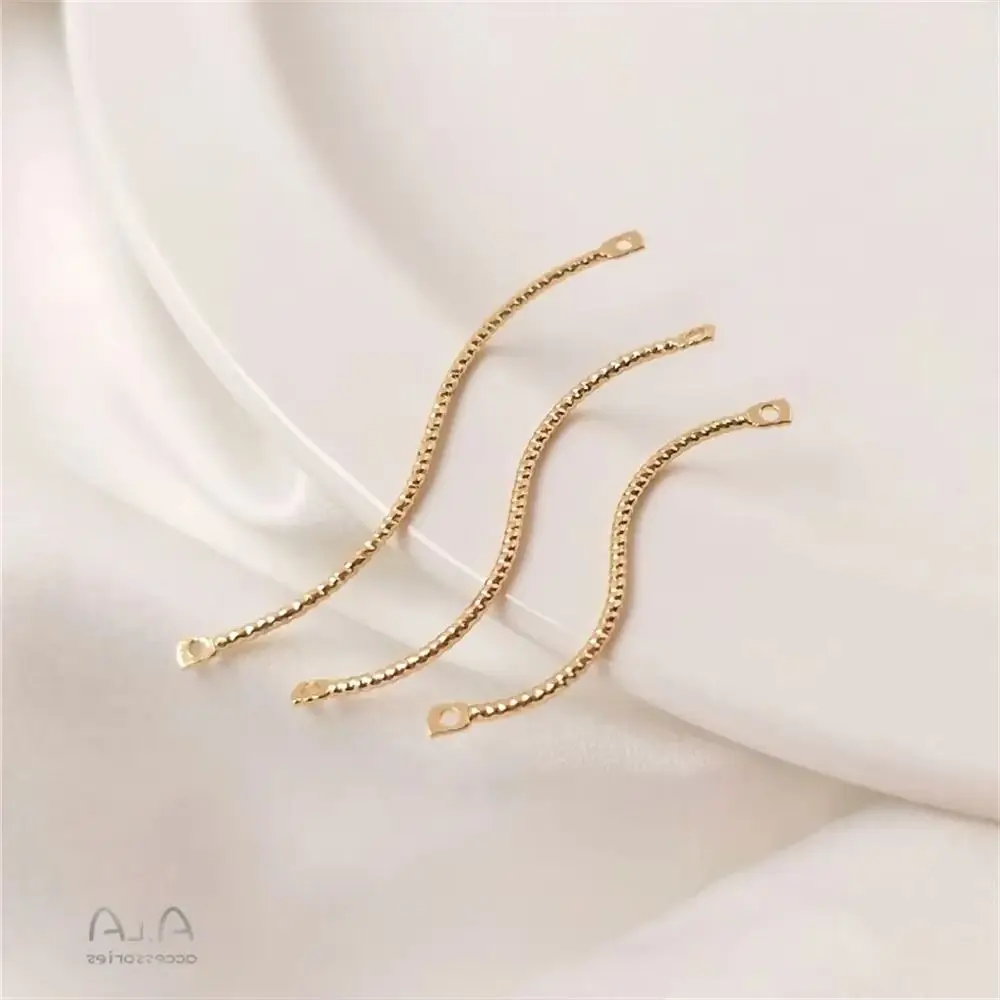 

1pcs 14K Gold Plated Batch yarn wavy thread twisted rod double hanging S-shaped hanging rod DIY earrings accessories