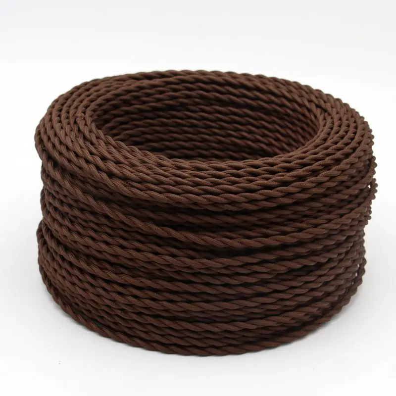 2m 3m 5m 10m 2 Core Retro Fabric Covered Twisted Cable Vintage lamp Cords Cloth Woven Electrical Wire