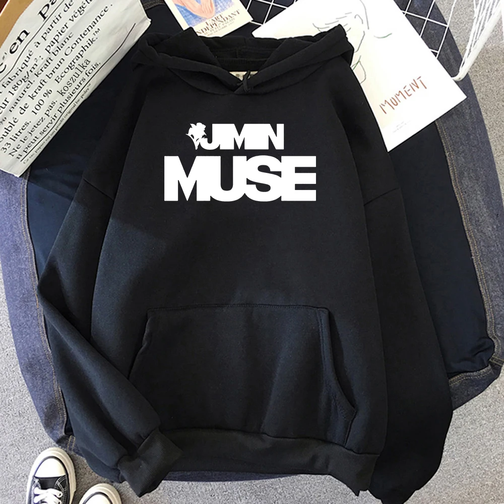 Jimin Muse Hoodie للنساء ، ملابس الشارع الجمالية المتناثرة ، سترات بغطاء رأس غير رسمية ، بلوفرات كلاسيكية ، بلوزات الخريف والشتاء ، الموضة