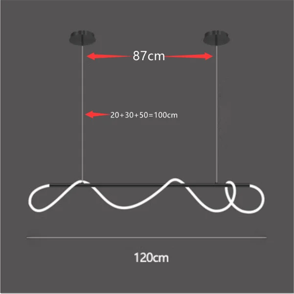 Moderne Lange Slang Led Plafond Kroonluchter Voor Tafel Eetkamer Keuken Bar Hangende Verlichting Ophanging Ontwerp Lusters Armaturen